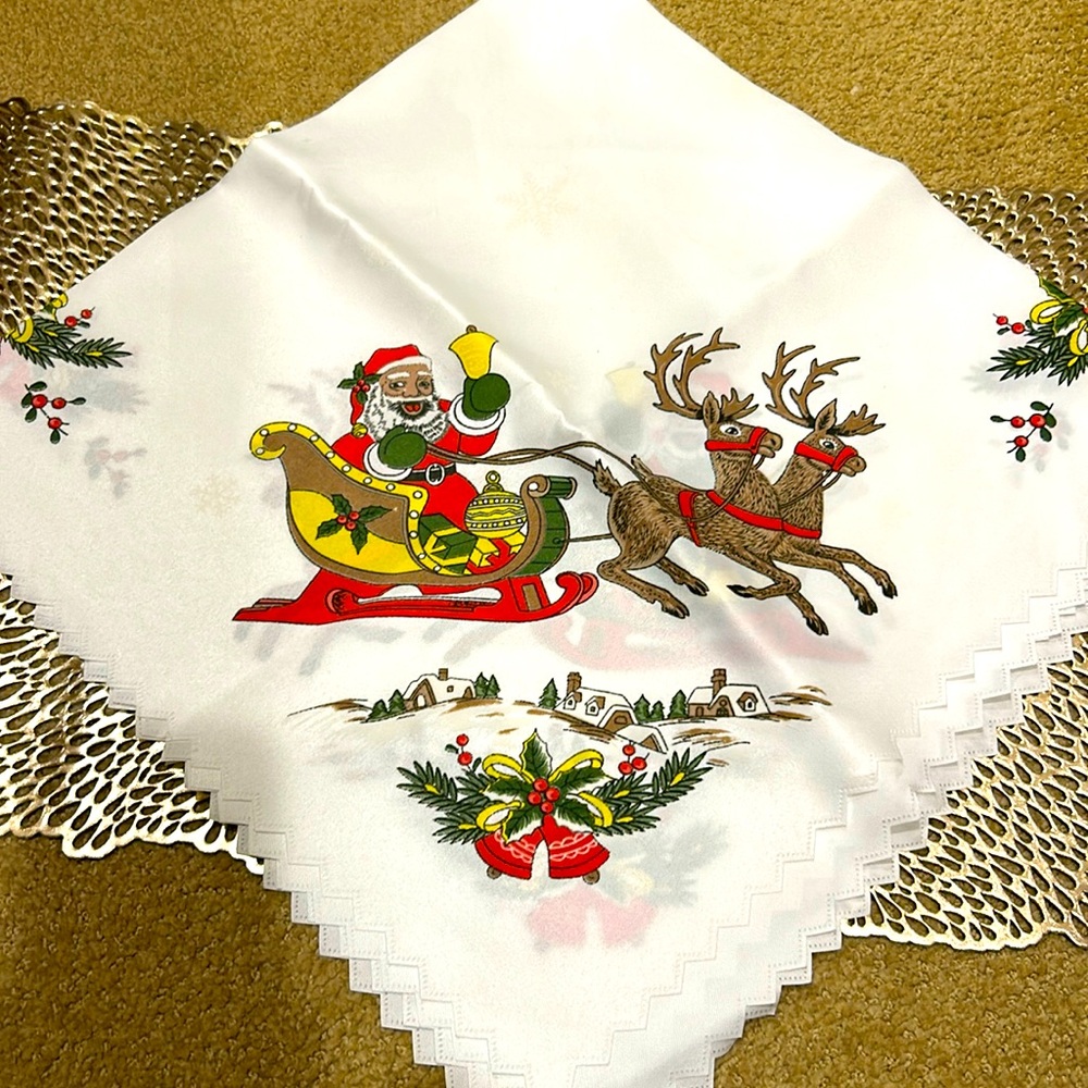 NWOT Square Christmas Table Cloth